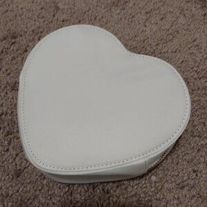 Stoney Clover Lane OOAK heart-shaped mini pouch in blanc white